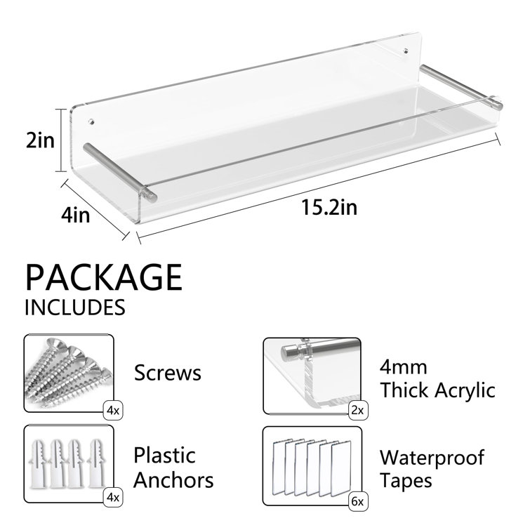 Latitude Run® Jadielys 2 Piece Acrylic Floating Shelf Wayfair Canada